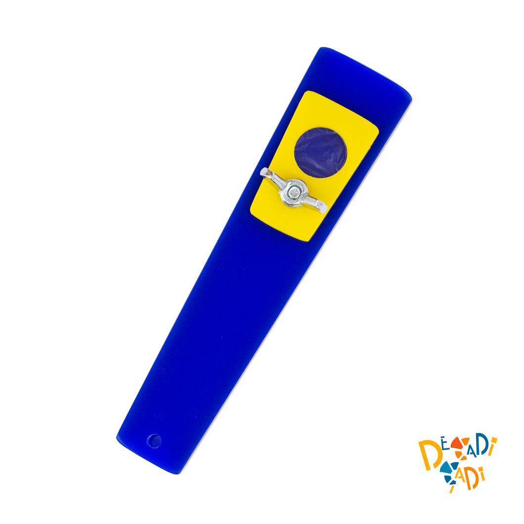 PITO CARNAVAL METACRILATO AZUL Y AMARILLO